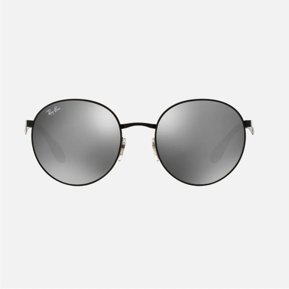Ray-Ban Black Round Mirrored Sunglasses